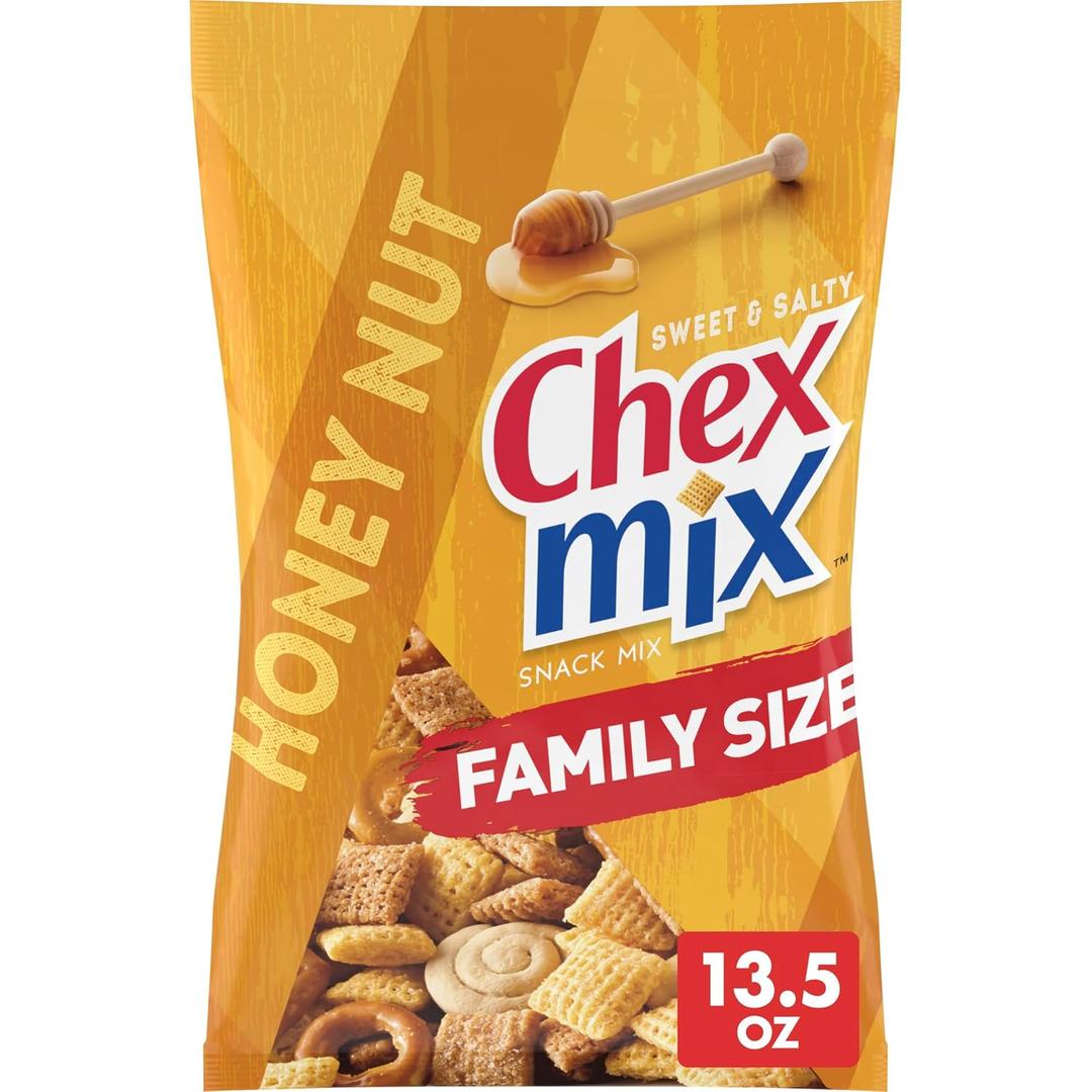 Chex Mix Honey Nut Snack Mix, Sweet and Salty Snack Bag, Family Size, 13.5 oz (EXP 01/05/26)