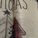 Artoid Mode Buffalo Plaid Xmas Tree Merry Christmas Kitchen Mats Set of 2, Winter Home Decor Low-Profile Kitchen Rugs for Floor - 17x29 and 17x47 Inch (Black/Beige)