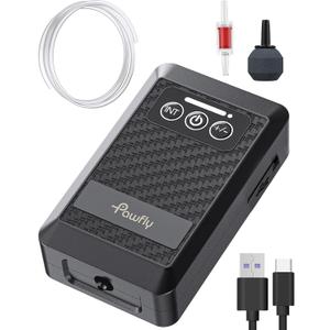 Pawfly Ultra Quiet Live Bait Aerator USB Rechargeable Battery Air Pump for 5-100 Gallon Bait Bucket Portable Battery Powered Oxygen Pump for Outdoor Fishing Power Outage and Fish Transportation