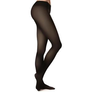 Womens Fleece-Lined Tights - Ultra-Warm Fake Sheer Look Pantyhose Thick Leggings for Winter (Medium Petite, Black)