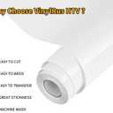 VinylRus Heat Transfer Vinyl-12 x 20ft White Iron on Vinyl Roll for Shirts, HTV Vinyl for Silhouette Cameo, Easy to Cut & Weed