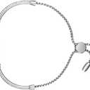 Petite Bracelet Watch for Women, Gifts for Girlfriend Diamond Dress Analog Watch Waterproof Silver Bracelet (Round - Silver Black)
