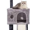 41″ Cat Tree for Indoor Cats Furniture, Cat Tower with Scratching Board and Save Space, Modern Activity House for Large Cats, Condo with Ball Toys, Kittens Cave, Cat's nest, Light Grey