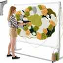 Lezbanz Rug Tufting Frame Kit with Aluminum Nails for Extra Firm Fixing, Tufting Cloth Stand, Adjustable Rug Tufting Frame for Rug Making, Suitable for Beginners & Lovers (66''H66''L)