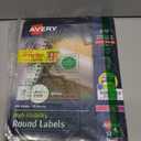 Avery High Visibility Round Labels, Sure Feed Technology, 1-2/3" Diameter, White Customizable Blank Labels, Laser Printable, 600 Total (5293)