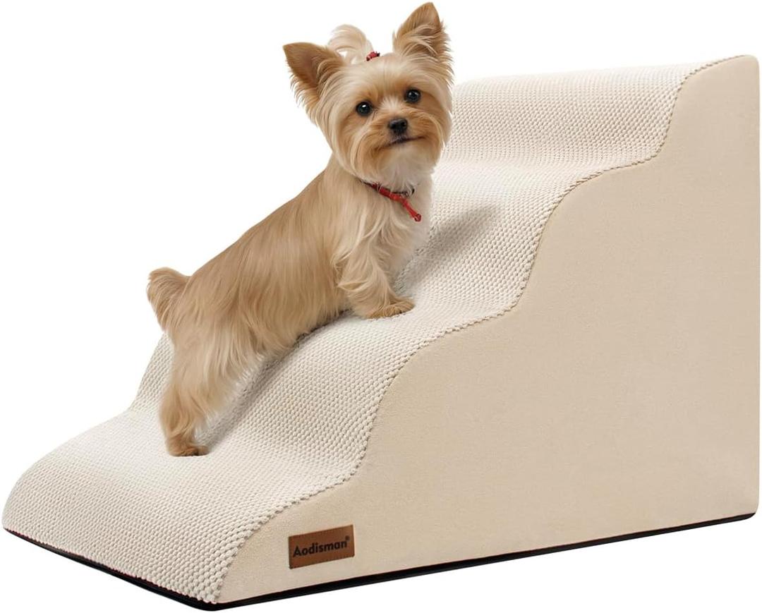 Dog Stairs and Ramp for High Beds 20.9" H, 4-Step Pet Steps for Small Dogs and Cats, Stairs for Dogs to get on Bed with Non-Slip Bottom,Indoor Pet Steps,Comfort,Durable