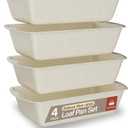 Nonstick Loaf Pan Set Pack of 4, Carbon Steel 11" Large Baking Bread Pan, Oven Safe Up to 450F, PFOA, PFOS, PTFE Free, Space Saving Stackable Design, Stain Resistant, Dishwasher Friendly,White Marble