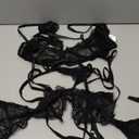 Vkindlux Women's LaceLingerie Set Sexy Bra & Panty with Strappy Details, Black, Size L