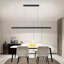 Battery Operated Pendant Light Over Kitchen Island, Black Rechargeable Chandelier With 9 Colors Wireless Dimmable Remote Control,39.4 In Pendant Lights Fixtures For Kitchen,living Room,Dining Table, One Size