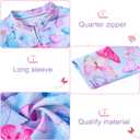 Funnycokid Baby Toddler Girls Swimsuit 4 Piece Bathing Suit Long Sleeve Rash Guard Sets 12 Months - 7 Years (Glitter Print Pink)