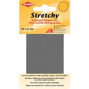 Iron On Elasticated Clothing Repair Tape, 40cm x 6cm, Grey (Gray)