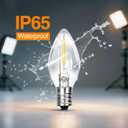 2 x C7 LED Replacement Bulbs, Clear Christmas & Halloween Light Bulbs for Outdoor String Lights, Patio Xmas Tree Wedding Holiday Party Decor, E12 Candelabra Base, 2700K Warm White, 12 Pack