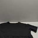 Women Summer Short Sleeve T-Shirts Oversized Dressy Casual Work Blouses Cropped Cute Ruffle Babydoll Peplum Tops (Medium, Black)