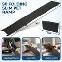Dog Ramp for Car 90" X 17.6" Extra Long Folding Aluminum Pet Ramp for Large Dogs up to 250 LBS, High-Traction Dog Ramps for SUV Truck Cars