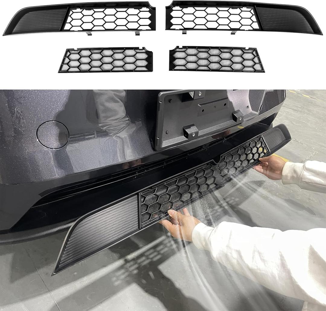 Grille Mesh Insert for Tesla Model Y Juniper 2025 2026, Front Air Vent Cover Guard with Insect Protection, ABS Detachable Front Grille Mesh Inserts for Tesla New Model Y Juniper Accessories