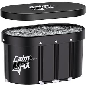 CalmMax Oval Ice Bath Tub with Lid for Athletes 492L Portable Cold Plunge Tub for Cold Water Therapy 5 Layers Ice Baths at Home Outdoor Gym - 105cm Long