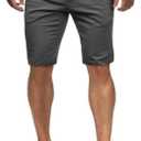 HUNGSON Mens Slim Fit Shorts Stretch Chino Short Pants(Darkgrey,38)