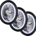 3 Pack Oval Picture Frame 5x7 Black Oval Photo Frames, 5 by 7 Wall Picture Frame Photo Frame for Home Decor, Photo Gallery