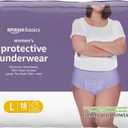 Amazon Basics Postpartum Incontinence Underwear for Women, Maximum Absorbency with Bladder Leak Protection, Fresh Protection, Disposable, Large, Lavender, 18 Count