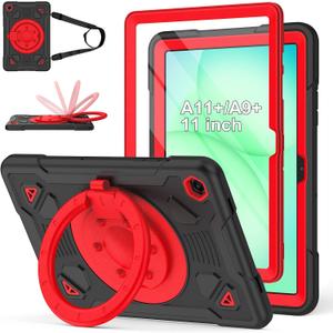 Hogenl for Samsung Galaxy Tab A11 Plus/A9 Plus case with Screen Protector/ 360 Rotating Stand/Shoulder Strap Full Body Rugged Cover for Galaxy Tab A11+ Plus/A9+ Plus 11 inch 2025/2023 Released