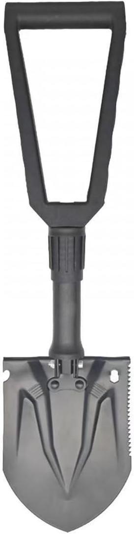 24" Outdoor Emergency Folding Shovel, High Hardness Carbon Steel Camping Shovel with Serrated Edge & Carry Bag, Portable Survival Shovel for Camping, Hiking, Backpacking & Outdoor Activities