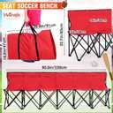 Foldable Bench 6 Seat with Back No Assembly
Sideline Soccer Bench 176 lb Capacity, Portable Folding Team Chair for Soccer Baseball Outdoor Events Sport Camping Travel