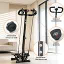 BeBecome Steppers for Exercise at Home, Twist Stair Stepper with Handlebar, Low Impact Fitness Step Machine with LCD Monitor, with Tension Band,Quiet Hydraulic Cardio Trainer for Indoor Workouts