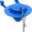 1 Packs Universal Toilet Flapper Replacement Kit: 2 Inch Toilet Tank Flapper Designed for American Standard Kohler Toto Gerber Tank Water Saving Rubber Flush Valve Flapper with Stainless Chain Blue