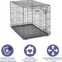 MidWest Homes for Pets 36-Inch iCrate for Medium-Large Breeds, 41-70 lbs, Single Door Folding Dog Crate with Divider Panel, Leak-Proof Tray & Secure Latches, Portable, Durable & Easy to Assemble