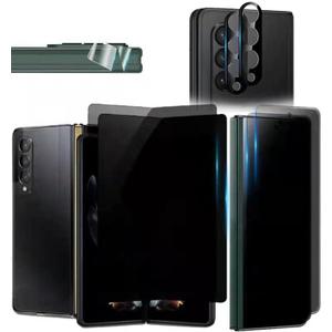 for Samsung Galaxy Z Fold 7 2 Privacy Tempered Glass Front Screen Protector + 2 Anti Spy Inner Soft Film + 2 Camera Lens Saver+ 2 Side shields [Anti Scratch] [Bubble Free] for Galaxy Z Fold 7 (8 in 1)