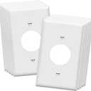 ENERLITES 1.406" Hole Single Receptacle Outlet Wall Plate, Size 1-Gang 4.50" x 2.76", Polycarbonate Thermoplastic, 8851-W-10PCS, White (10 Pack)