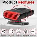 12V 150W Car Heaters, Portable Electronic Auto Fan Heater 2 in 1 Heating & Cooling Function Fast Heating Car Defrost Defogger Auto Heater Fan Plug (Red & Black)