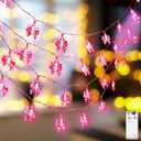 Bow String Lights 9.84 ft 20 LED Fairy Lights Battery Operated Decorative Waterproof Indoor Outdoor Twinkle Bow Decor for Bedroom Wedding Birthday Party(Pink,Chubby Bowknot)