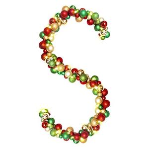 Amooca Christmas Garland Balls Wreath with LED Lights 6ft Window Wall Hanging Ornaments Christmas Tree Decors Holiday Party Home Decoration Red Gold Green