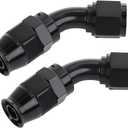 LokoCar 4AN PTFE Hose End Fitting 45 Degree For PTFE Hose Only Black 2Pcs
