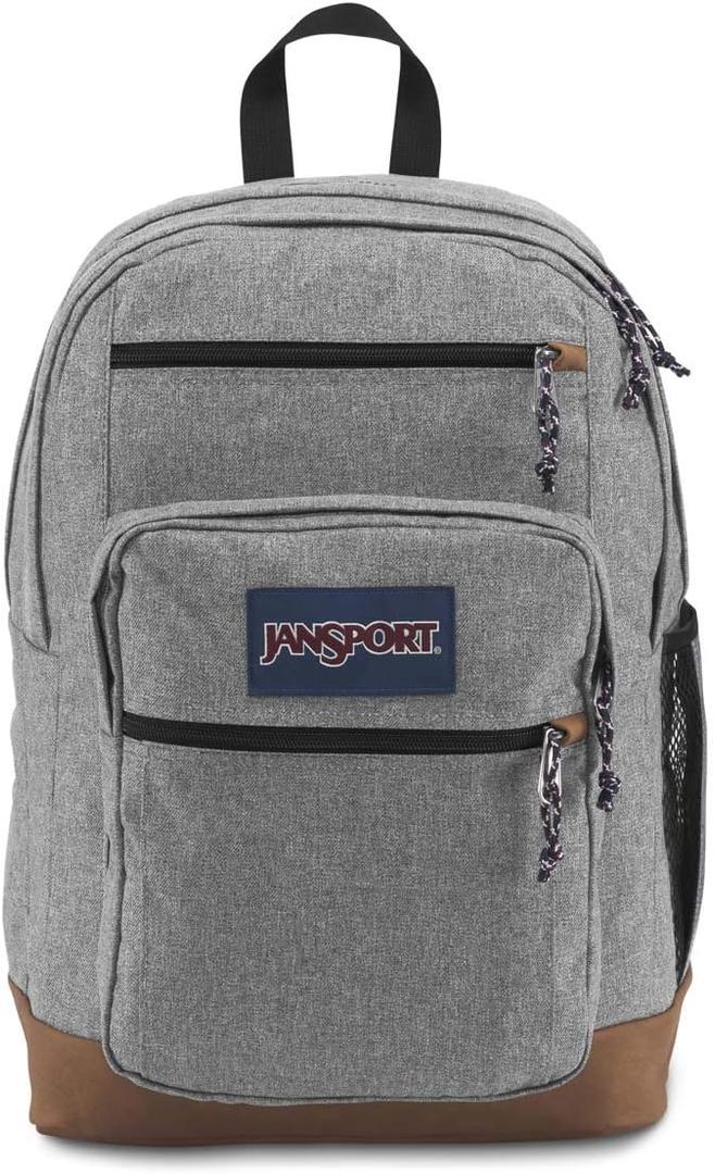 JanSport Cool Backpack, with 15-inch Laptop Sleeve - Large Computer Bag Rucksack with 2 Compartments, Ergonomic Straps, Grey Letterman (One Size)