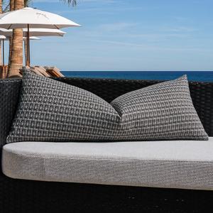 Kevin Textile Outdoor Waterproof Throw Pillow Covers 14x36 Inch Pack of 1 Boho Farmhouse Decorative Long Lumbar Cushion Covers for Garden Patio Tent Balcony Bench Couch Sofa, Dark Grey