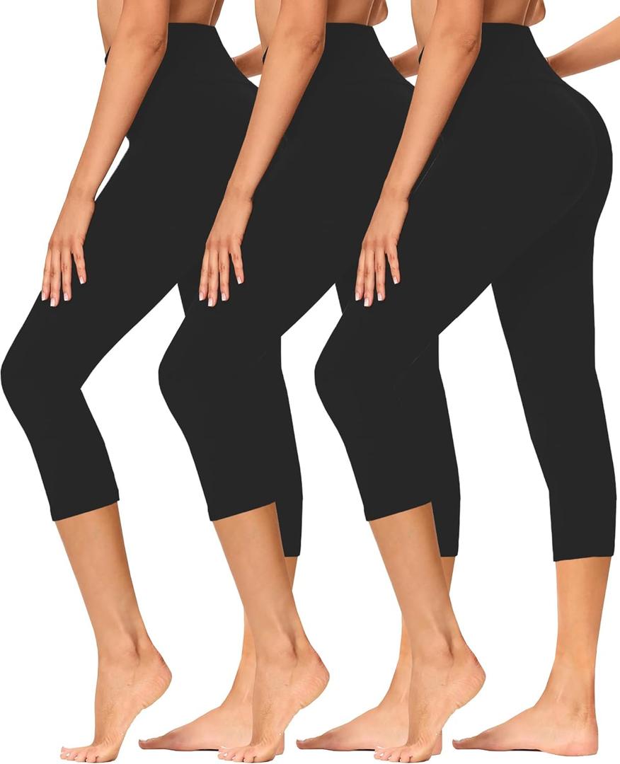 GAYHAY 3 Pack Capri Leggings for Women - Stretch Tummy Control Yoga Pants for Cycling Workout (Small-Medium, 1#black/Black/Black18 Inch) GAYHAY 3 Pack Capri Leggings for Women - Stretch Tummy Control Yoga Pants for Cycling Workout (Small-Medium, 1#black/Black/Black18 Inch)