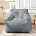 Giant Bean Bag Chair with Arms - Premium Memory Foam Filling Couch Chair, 3ft Large BeanBag Chairs Lounger for Living Room, Bedroom, Gaming, Reading (Grey)