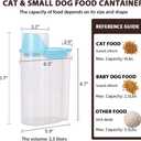 Pet Food Storage Container with Graduated Cup and Seal Buckles Food Dispenser for Dogs Cats (Blue)