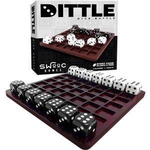 Dittle- Dice Battle | 2 Player Dice Games for Adults | Adult Board Games for 2 Players | Best Two Player Game for Adults | Two Person Wooden Coffee Table Fun | Bar Game for Adult Indoor Tabletop