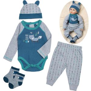 Reborn Baby Doll Clothes Little Fox 4 Pcs Set for 17-22 Inch Baby Doll Clothes Outfits Accessories Newborn Boy&Girl