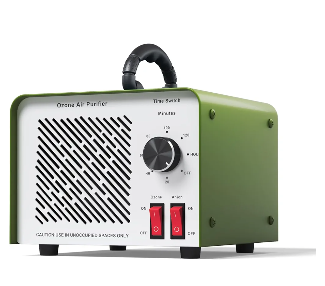 120,000mg/h 0zone Generator High Capacity Ozone Machine & 1 Billion Negative Ion Air Purifier for Home, Car, Pet Odor Removal, O3 Odor Eliminator up to 2,500 Sq. Ft.(Green)