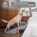 3-in-1 Dog Ramp 18.9"17.7"18.9" with Storage Pet Stairs for Senior & Injured Dogs & Cats, Hidden Storage Footstool, Ottoman Anti-Slip, Supports 220 lbs for Beds & Sofas