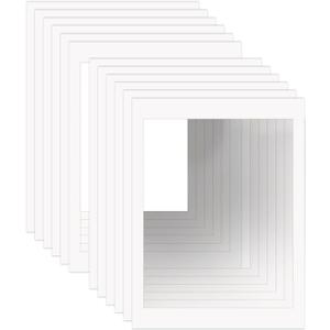 ZBEIVAN 18x24 White Picture Mats for 16x20 Pictures with Core Bevel Cut Frame Mattes - Pack of 12
