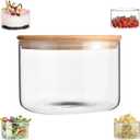 Premium Glass Trifle Bowl with Lid(130oz/4L) - Perfect for Desserts, Salads, and Food Storage - Stylish Clear Round Glass Container with Airtight Lid