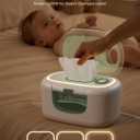 Momcozy New Baby Wipe Warmer, Large Capacity Wipe Dispenser Compatible with 60-80pcs,10-Min Fast Heating,4 Temperature Modes,Innovative Spring Design,Silicone&Top Seals,Even Heating,3-Level Nightlight