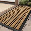 BEHERO Door Mat Outdoor Entrance, 36x17 Inches, Extra Durable Front Door Mat Outside, Heavy Duty Welcome Mat for Outside Entry, Back Door Mats Non Slip, Waterproof All-Season Doormats, Yellow