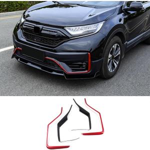 Car Accessories Fit for Honda CRV CR-V 2020 2021 2022 Exterior Front Bumper Lower Strip Guard Trim (Red+Black) ABS 4 PCS