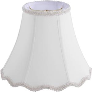 Aspen Creative 30337,Handsewn Scallop Dome Traditional Spider Lamp Shade in Off-White Faux Silk, 5" Top x 10-3/8" Bottom x 8-1/4"Slant.